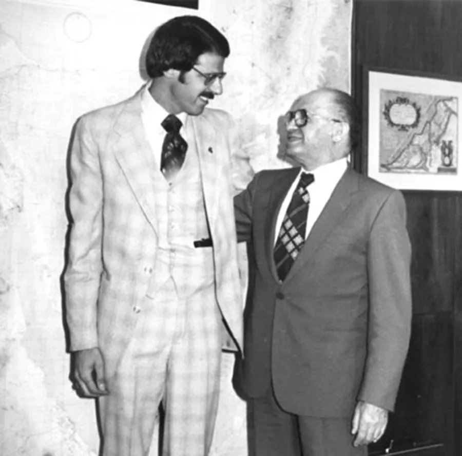 Photo of Mike Evans with Israel's Prime Minister Menachem Begin